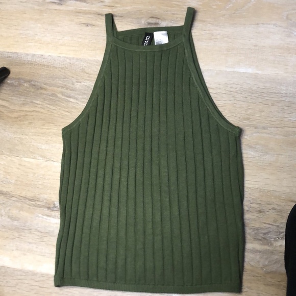 NWOT H&M Short Rib-knit Tank Tank Top - Picture 3 of 7